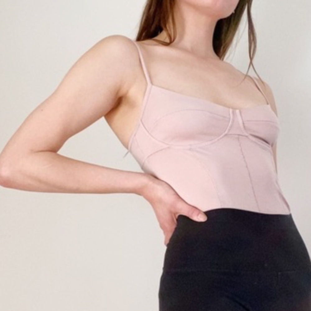 Wilfred Aritzia Bustier Corset Tank Dusty Rose Pink XS
